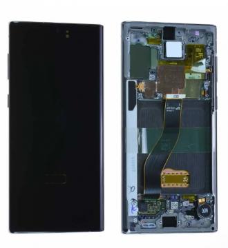Écran Complet Vitre Tactile LCD SOFT OLED avec chassis Samsung Note 10 (N970) Gris